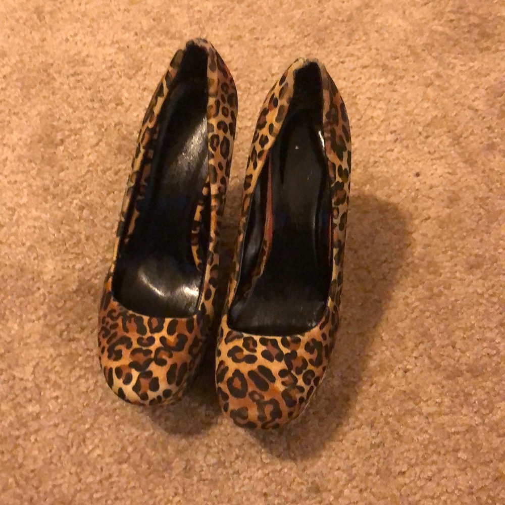 Leopard Print Wedge Heels.